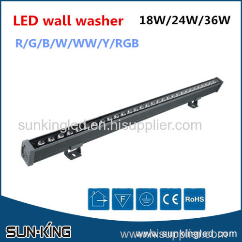 DC24V RGBW DMX aluminum ip65 1M linear landscape wall wash 24W 36W led bar wallwasher lamp