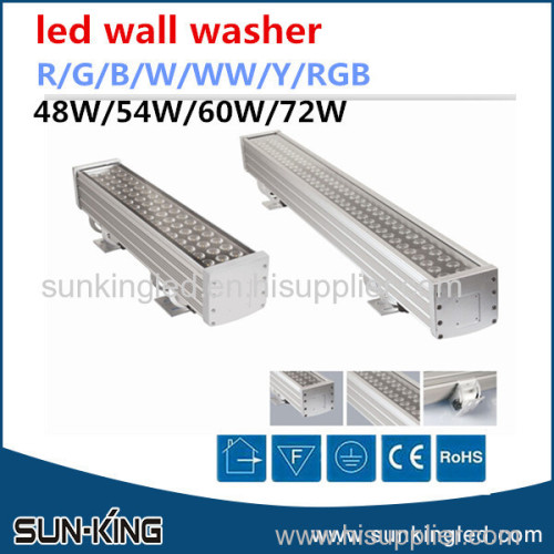 Outdoor project building DC24V 120cm linear floodlight DMX512 120W 144W led rgb wallwash light