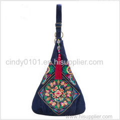 Ladies Fashion Denim Shoulder Bag Big Size Embroidered Dumplings Handbags