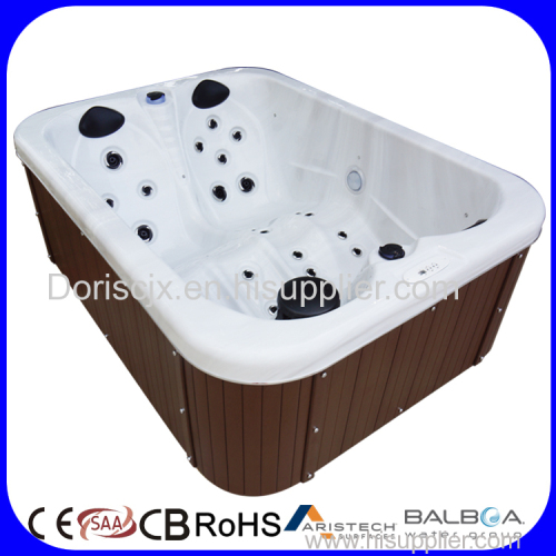 Massage Function and Corner Drain Location spa product 3 person bathtub