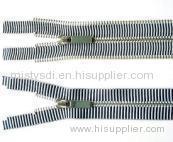 Metal Zipper With Double Teeth Side Silver Color Closed End and Opened End