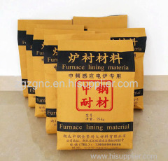 For induction furnace refractory working lining unshaped