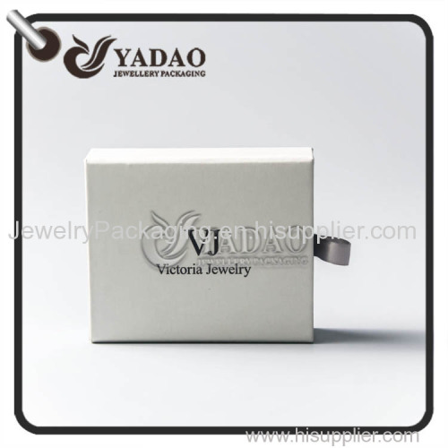 2017 new design-paper drawer box with soft velvet and high quality pouch custom made by Yadao