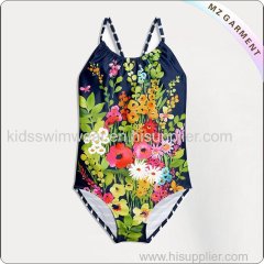 Kids Floral Pattern Swimsuit