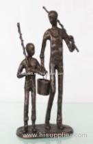 Cast Iiron father and Son Fishing Design Statue Sculpture