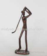 cast metal sports sculpture hand made sports crafts golf handicrafts golf crafts