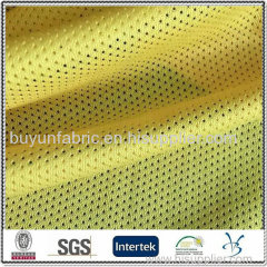 polyester small hole tricot pearl mesh football jersey fabric for sportwear