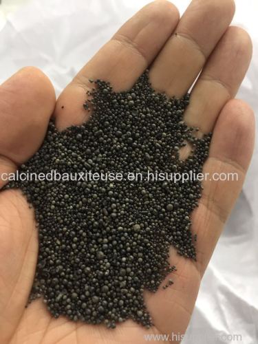 Hard and unyielding abrasive bauxite beads
