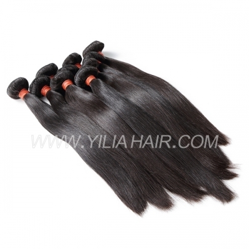 Wholesale real human Hair Extensions Silky Straight Brazilian Human Hair Weaves