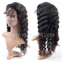 Deep wave human hair wigs full lace wig lace frontal wig