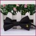 Polyester Jacquard Cheap Custom Embroidered Bow Tie Black