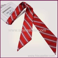 100% Silk Portable Skinny Cravats Tie with Diagonal Stripe