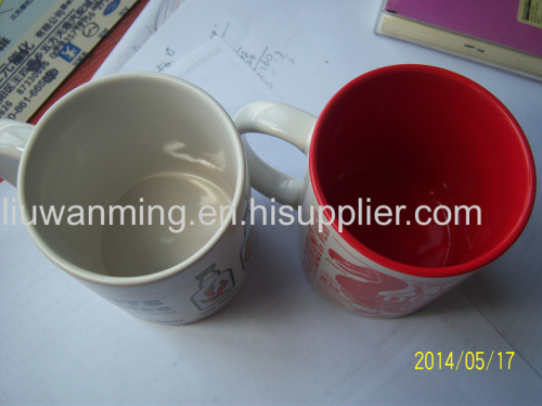 Scrub glass mug handle cup printing your LOGO from china