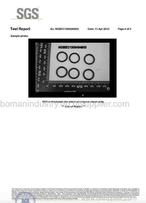 Aromatic Certificate-NBR Material