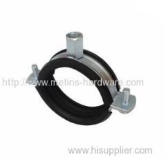 Two screw pipe clamp with rubber lined
