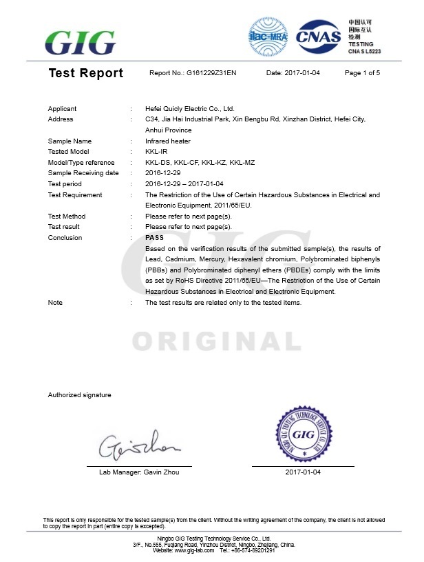 ROHS Testing Report