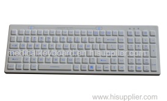 IP68 sealed flat waterproof medical silicone keyboard with backlight