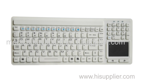 slim antimicrobial silicone medical keyboard with built-in touch pad mouse