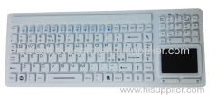 slim antimicrobial silicone medical keyboard with built-in touch pad mouse