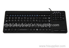 slim antimicrobial silicone medical keyboard with built-in touch pad mouse