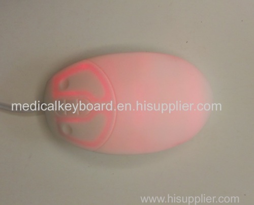 IP68 small sealed silicone rubber medical optical mouse with LED backlight