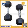 Sport Equipment 6kg Black Fixed Rubber Coated Hex Dumbbell