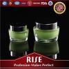 Original Green Double-deck Aluminum Luxury Cream Jar High Quality Plastic Cosmetic Jar With Silver Coated Lid