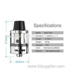 Hera Tank Atomizer Vaporizer Capacity 2ml 304 Stainless Steel 40-80W By Indulgence E Vape