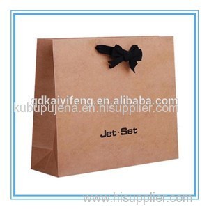 Customized Brown Kraft Paper Garment Packaging Bag For Clothing