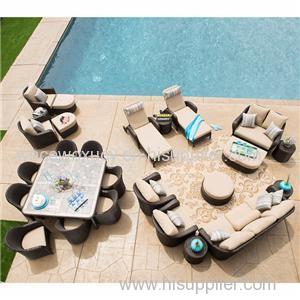 Quality Gaurantee Estate Collection 28-Piece Commercial Rattan Outdoor Patio Sofas Furniture In Stock