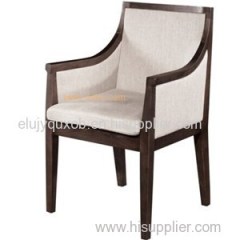Solid Wood Frame Fabric Upholstered Hotel Lounge Arm Chair