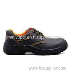 Split Embossed Leather Upper Anti Hit Penetration Resistance Black Safety Footwear