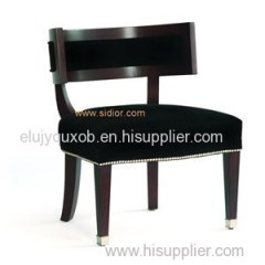 Luxury Round Solid Wood Frame Fabric Lounge Chair