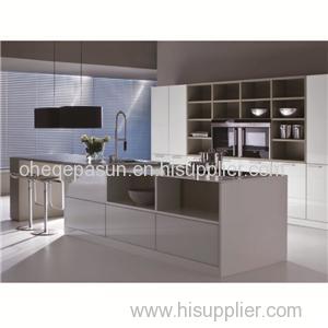 Modern High Gloss UV Coating Cabinet Furniture With Kitchen Island
