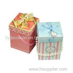 Small Decorative Handle Christmas Present Cardboard Boxes For Red Apple Gifts