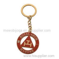 Royal Arch Masons Round Shape Red Metal Keychain