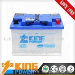 Low Water Consumption 12V DIN 57540 75ah Car Battery DIN75 Dry Charged Auto Battery