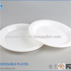 7' Good Quality Disposable Plastic White Party Plates