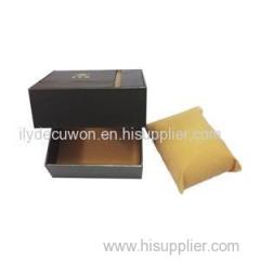Top Grade Custom Logo Gold Foil And Embossed Magnetic Watch Gift Boxes With Velvet Pillow Cushion
