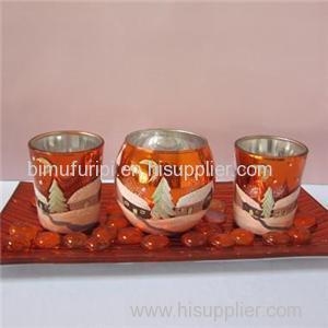 Hand Made Machine Made High Quality Crystal Glass Candle Holder