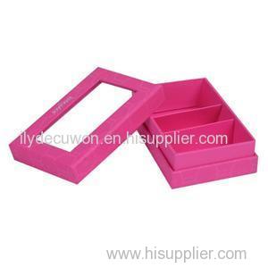 Christmas Holiday Gift Packaging Boxes With Clear PVC Window On Top And Two Dividers Insert