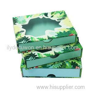 Colored Small Gift Card Presentation Boxes With Clear PVC Special Shape Die Cuttting Clear Window