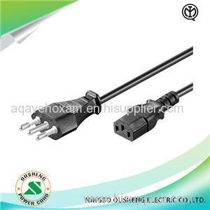 Italy CEI 23-16 3 Pin Plug To IEC 60320 C13 Power Cord Desktop