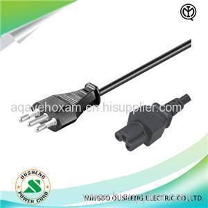 Italy CEI 23-16 3Pin Plug To IEC 60320 C5 Power Cord Laptop