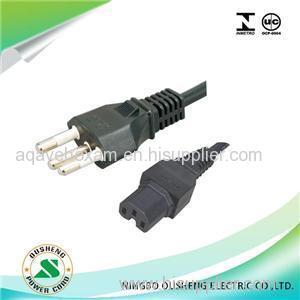 3 Pin Plug To IEC 60320 C15 Brazil Power Cord YHB-3/ST3-H