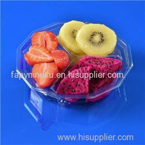 200g Transparent Polygons With Divided Into Three Cubes Of Fruit Salad Bowl