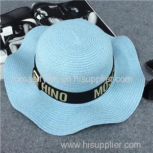 Wholesale High Quality Wave Wide Brim Hats Women Summer Paper Straw Hat For Women