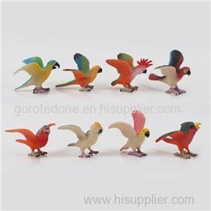 High Quality 3D Miniature Plastic Cartoon Bird Animal Toy Figurines