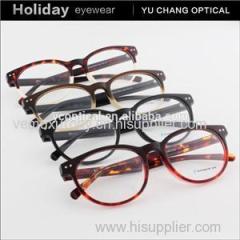 Round Face Acetate Eyeglasses With Metal Nails And Accessories