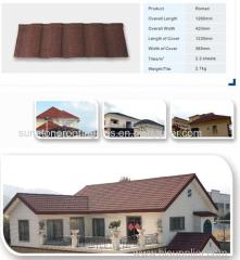 Popular Sunstone Roof Tile / Stone Chip Colour Steel Roof Tiles / Popular stone coated metal roof tiles